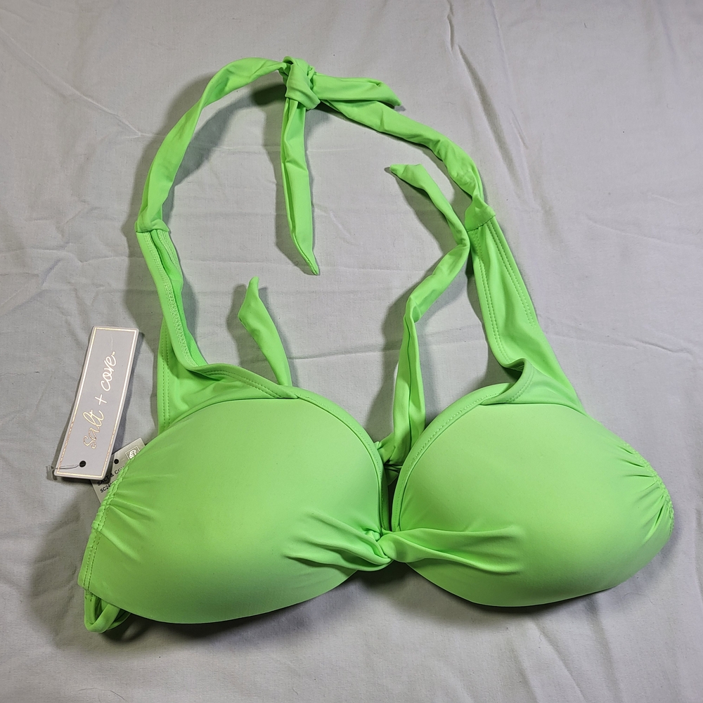 Nwt Womens Size XL Salt + Cove Lime Green Bikini Swim Swimsuit Top